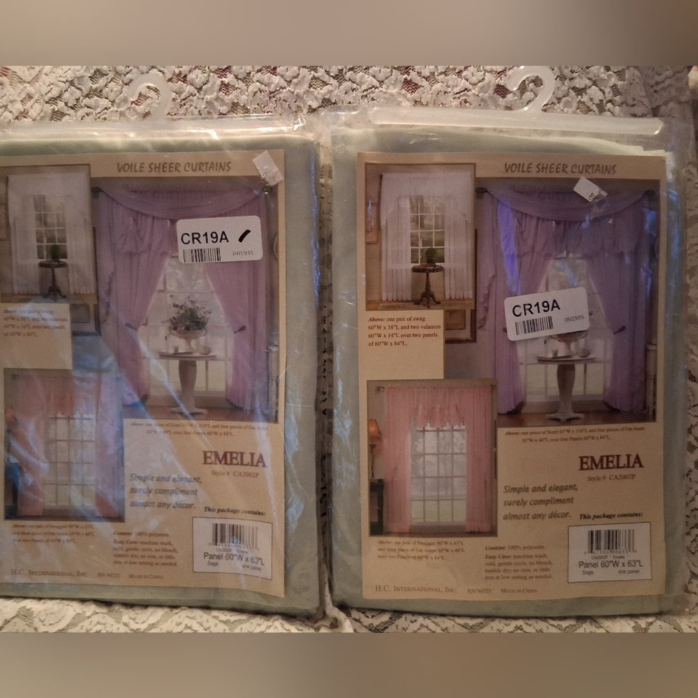 Voile Sheer Curtains - Lavender